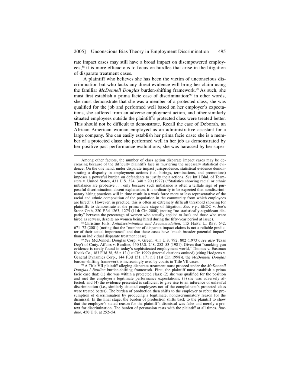 Unconscious Bias Theory in Employment Discrimination Litigation - Audrey J. Lee, Harvard Civil Rights-Civil Liberties Law Review, Page 15