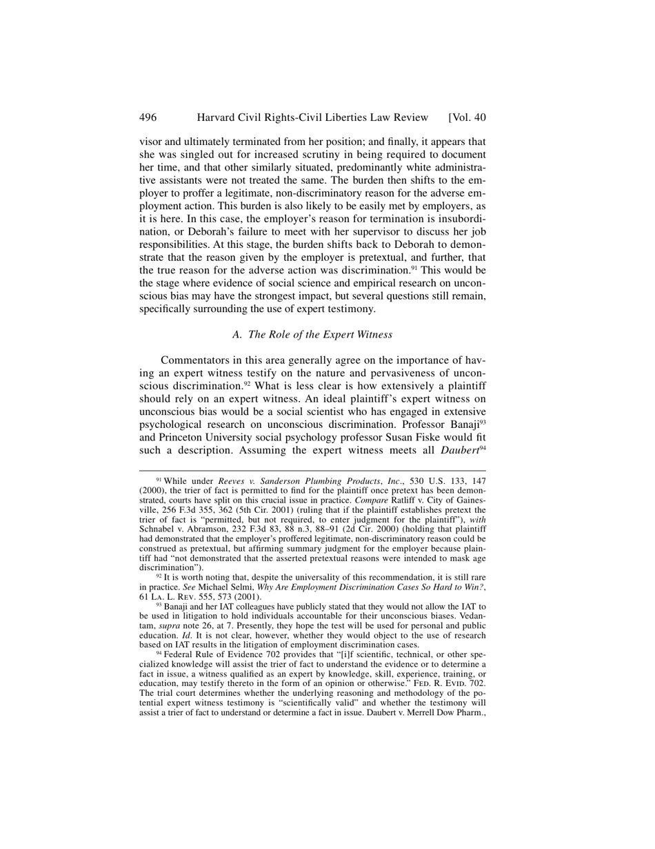 Unconscious Bias Theory in Employment Discrimination Litigation - Audrey J. Lee, Harvard Civil Rights-Civil Liberties Law Review, Page 16