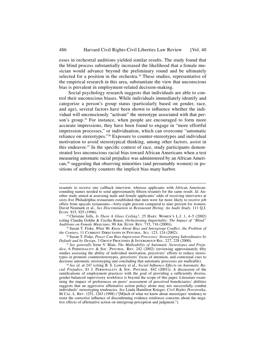 Unconscious Bias Theory in Employment Discrimination Litigation - Audrey J. Lee, Harvard Civil Rights-Civil Liberties Law Review, Page 6