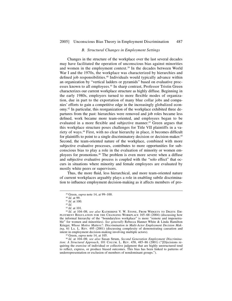 Unconscious Bias Theory in Employment Discrimination Litigation - Audrey J. Lee, Harvard Civil Rights-Civil Liberties Law Review, Page 7