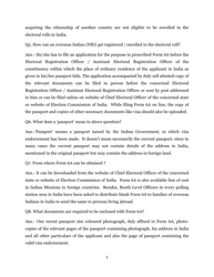 Frequently Asked Questions Overseas (Nri) Electors - India, Page 2