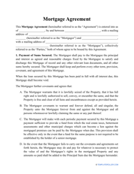 Document preview: Mortgage Agreement Template