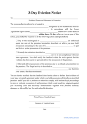 Document preview: 3-day Eviction Notice Template