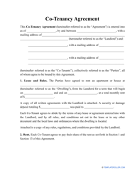 Document preview: Co-tenancy Agreement Template