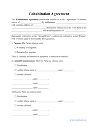 Document preview: Cohabitation Agreement Template - Sixteen Points