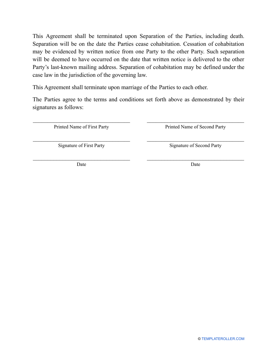 Cohabitation Agreement Template - Sixteen Points, Page 5