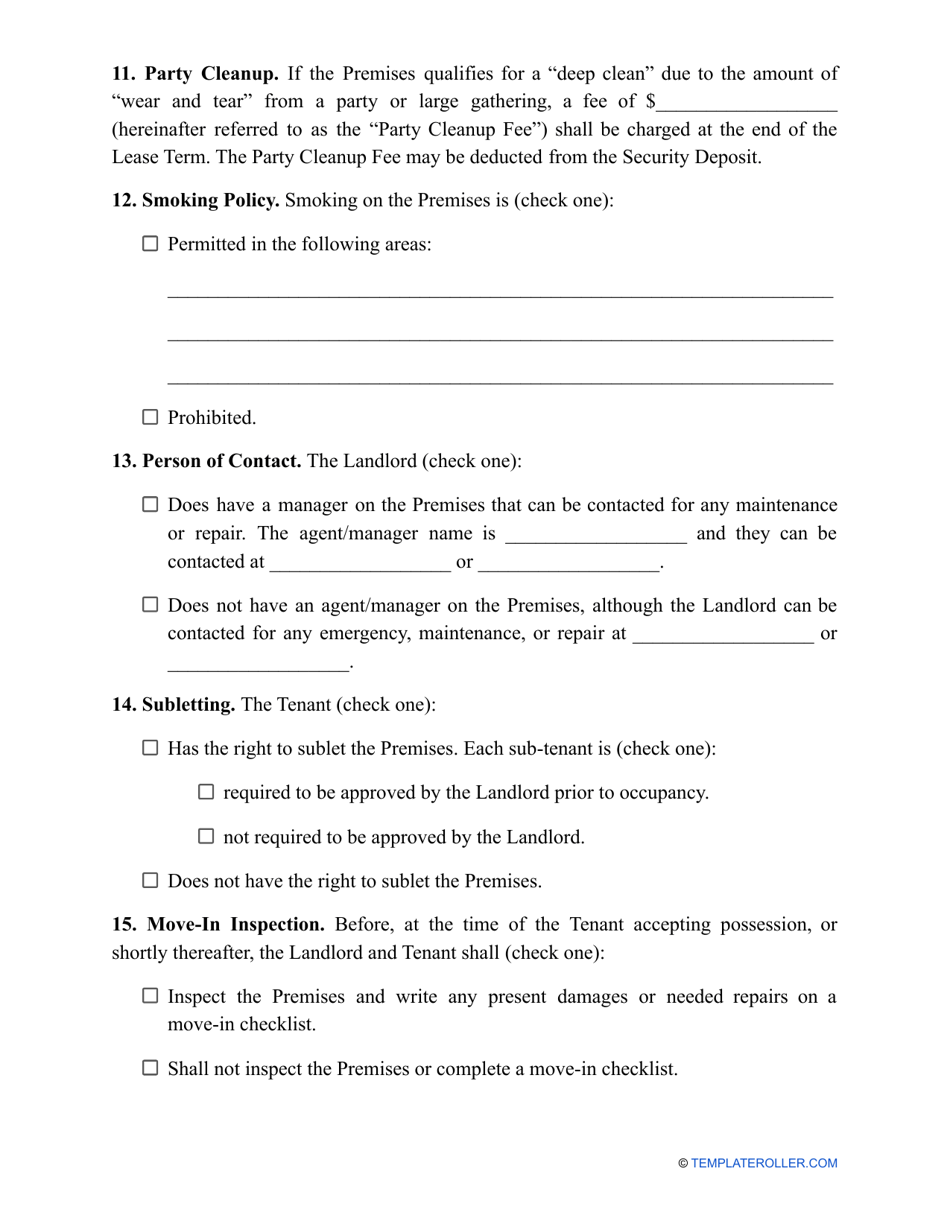 Vacation Rental Agreement Template, Page 4