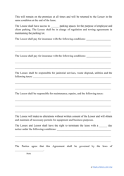 Warehouse Lease Agreement Template, Page 2