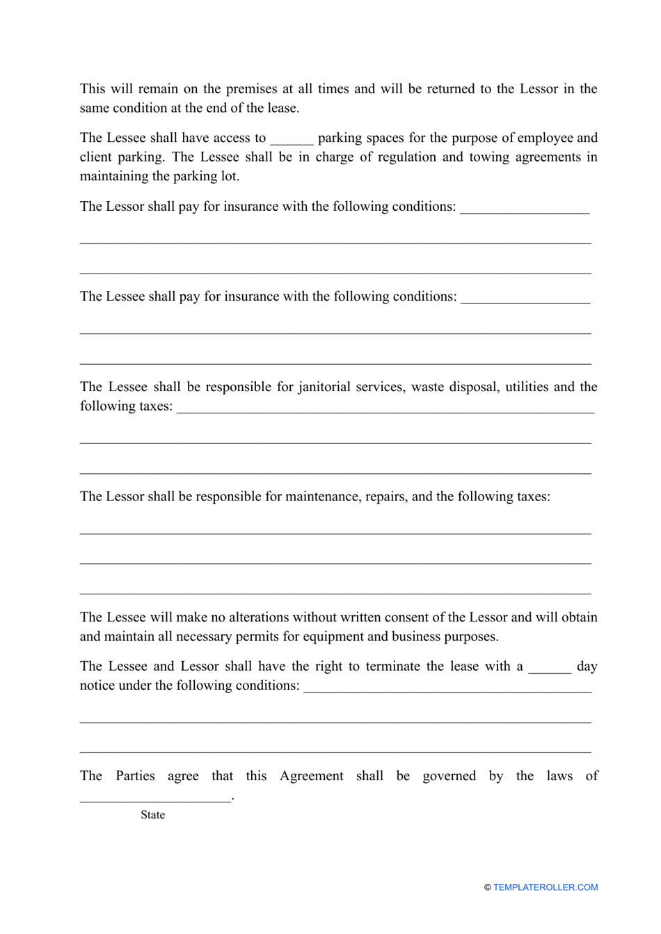 Warehouse Lease Agreement Template, Page 2