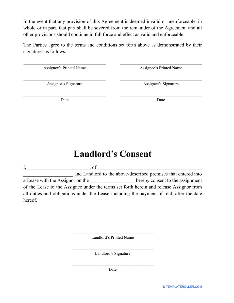 assignment of a lease for