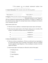Affidavit of Title Form, Page 2