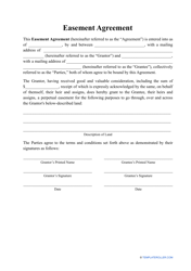 Document preview: Easement Agreement Template