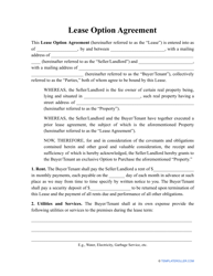 Lease Option Agreement Template