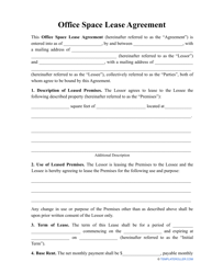 Office Space Lease Agreement Template