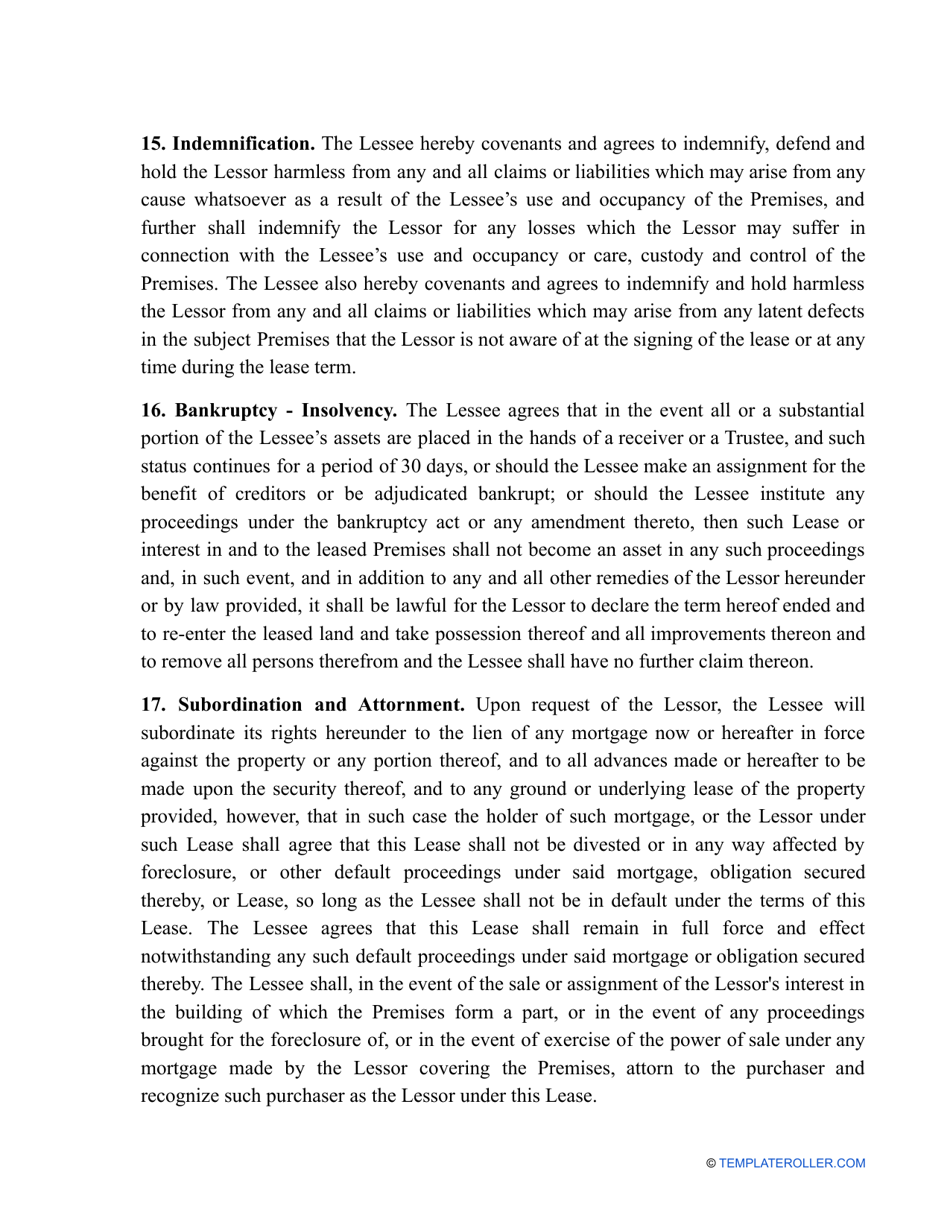 Office Space Lease Agreement Template, Page 9