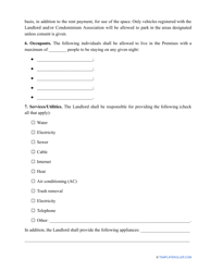 Condominium Lease Agreement Template, Page 2