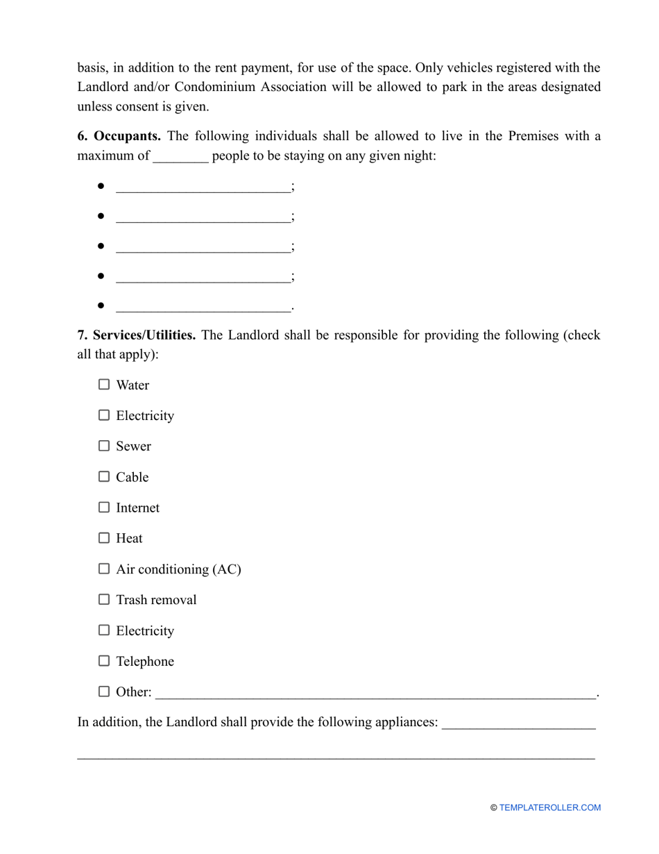 Condominium Lease Agreement Template Fill Out Sign Online And   Page 2 Thumb 950 