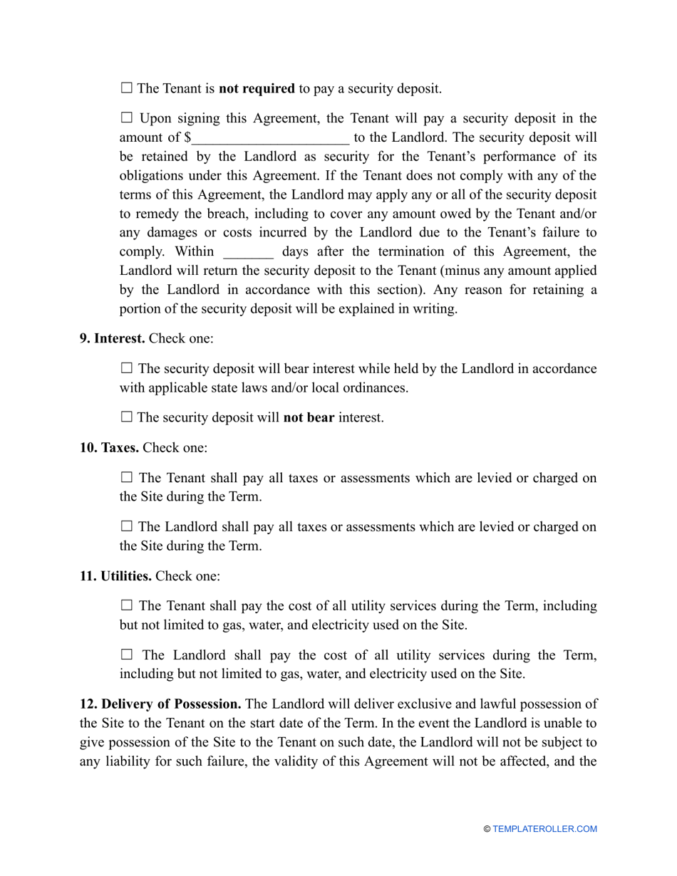 Land Lease Agreement Template - Colorado, Page 3