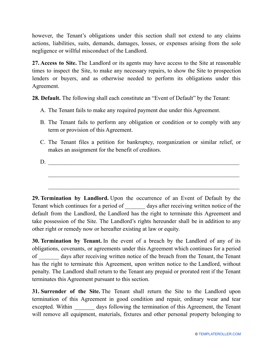 Land Lease Agreement Template - Colorado, Page 7