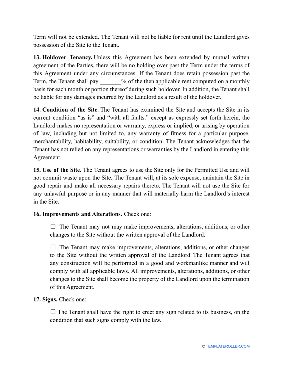 Land Rental Agreement Template - Connecticut, Page 4