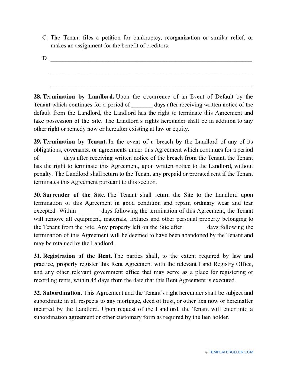 Land Rental Agreement Template - Missouri, Page 7