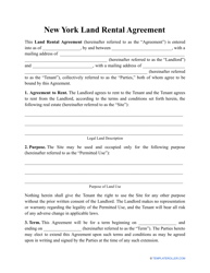 &quot;Land Rental Agreement Template&quot; - New York