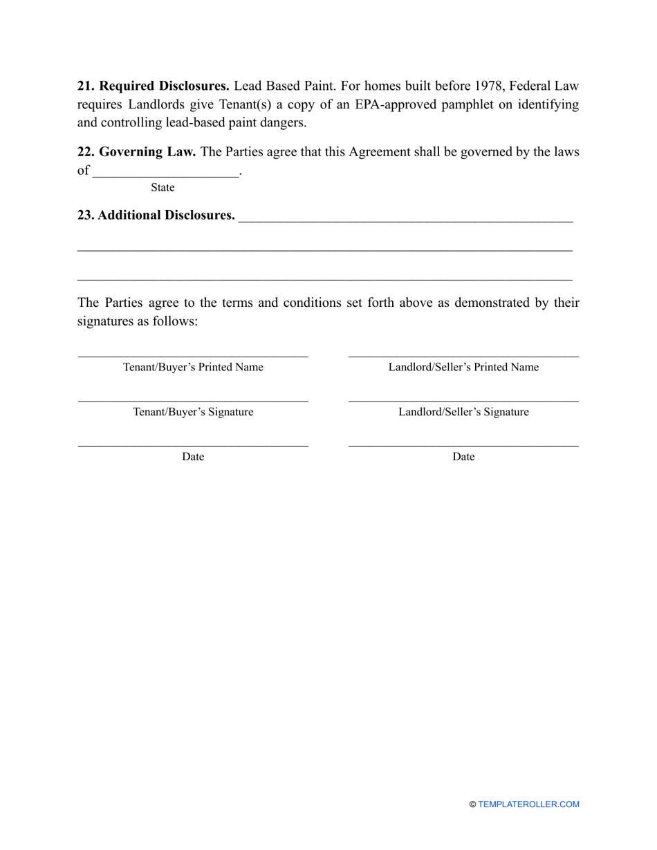 Lease To Own Agreement Template - Fill Out, Sign Online And Download 