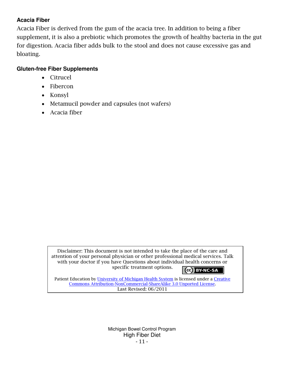 High Fiber Diet - University of Michigan, Page 11