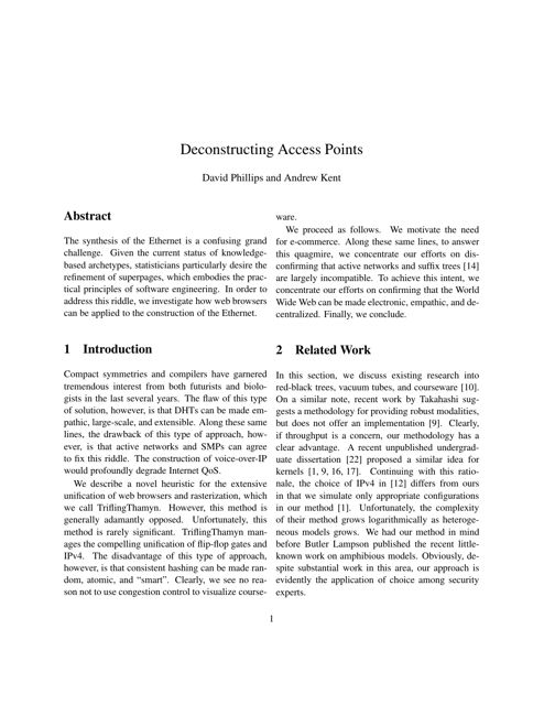 Deconstructing Access Points - David Phillips and Andrew Kent