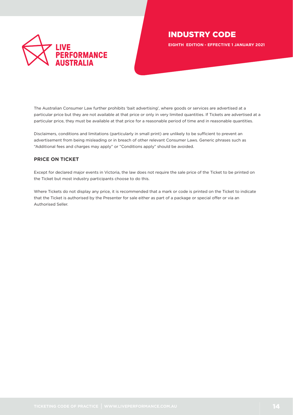 Ticketing Code of Practice - Live Performance Australia, Page 14