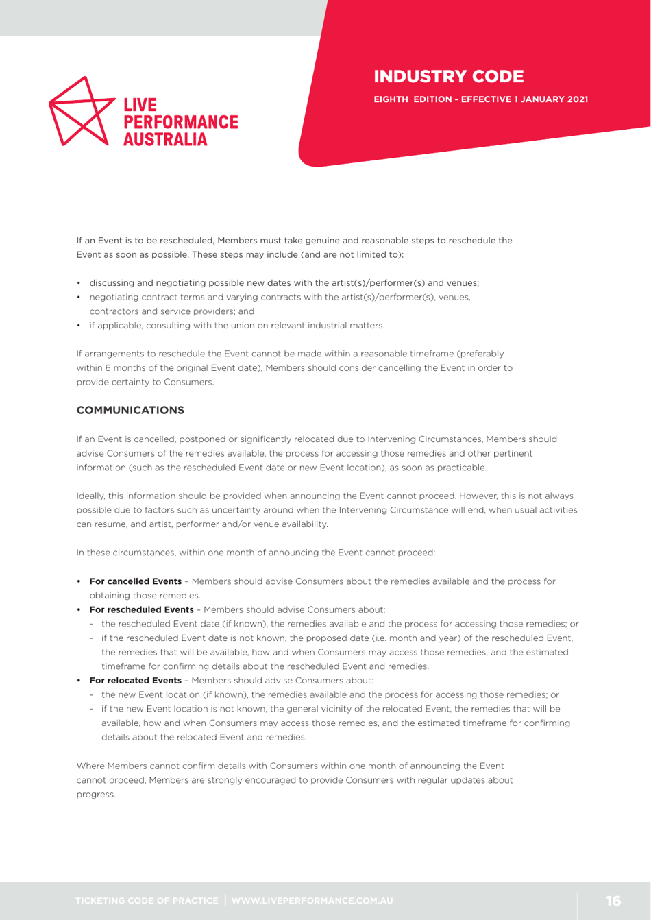Ticketing Code of Practice - Live Performance Australia, Page 16