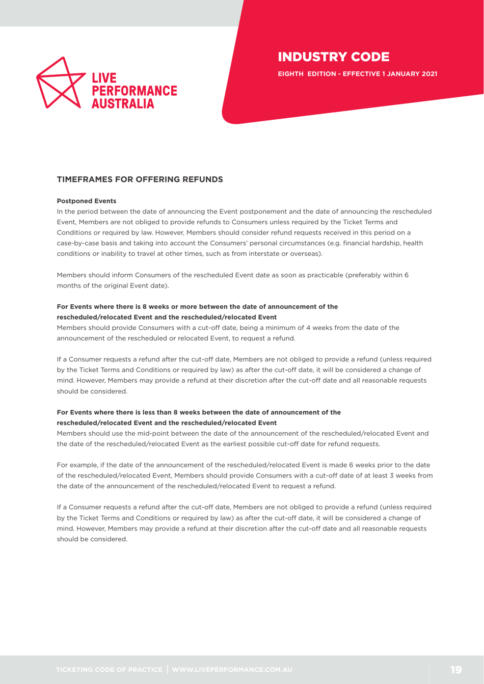 Ticketing Code of Practice - Live Performance Australia, Page 19