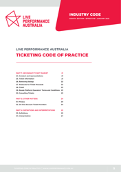 Ticketing Code of Practice - Live Performance Australia, Page 2