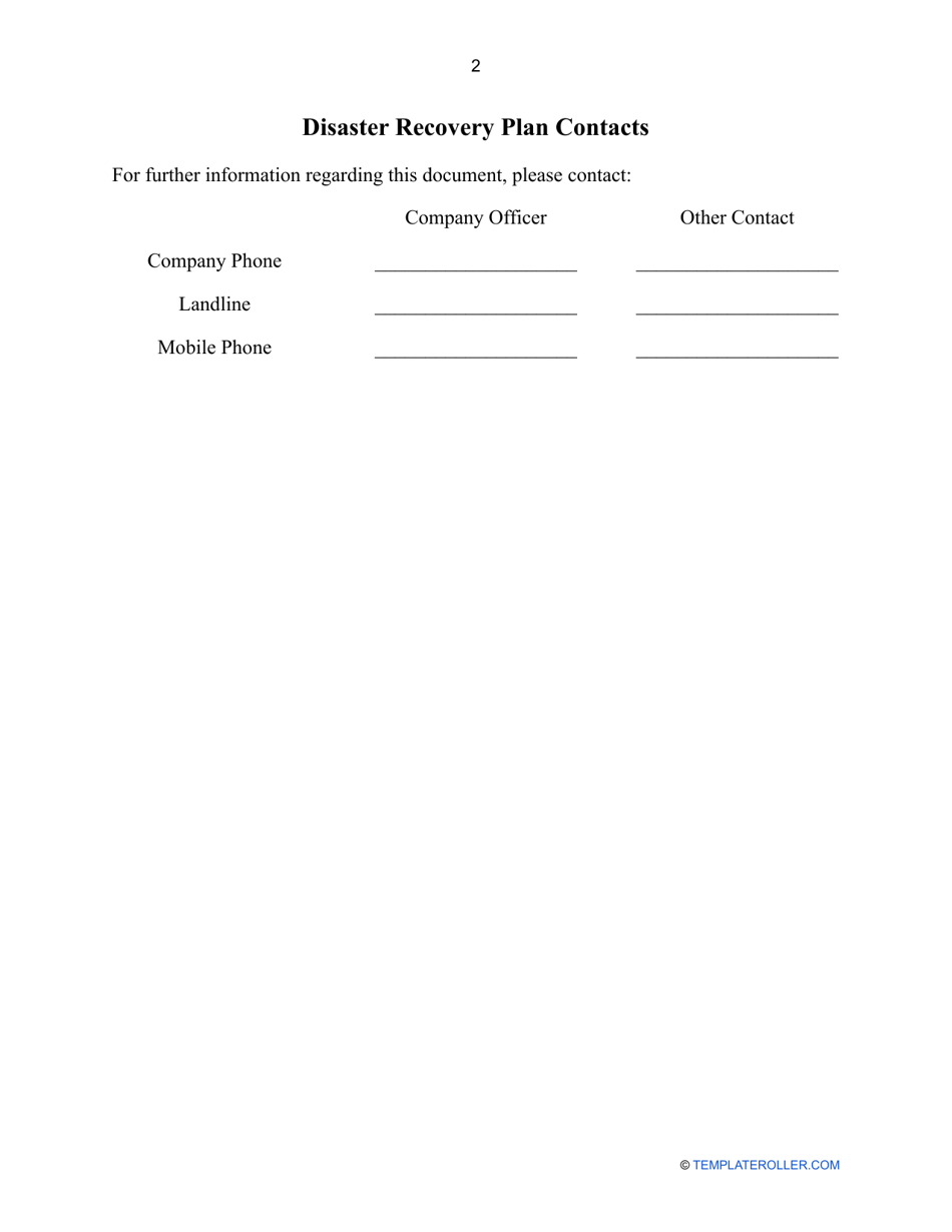 Business Continuity and Disaster Recovery Plan Template, Page 3