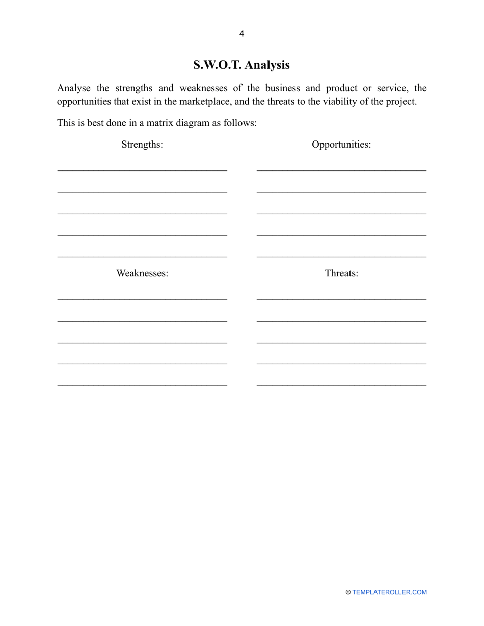 Business Plan Template, Page 6