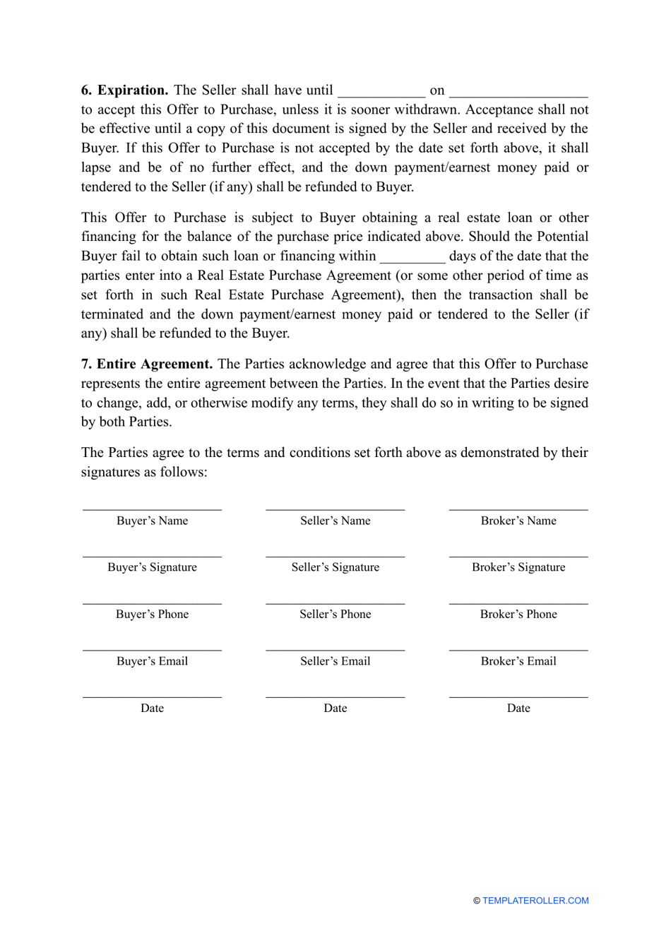 Offer to Purchase Real Estate Form - Iowa, Page 3