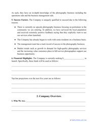 &quot;Photography Business Plan Template&quot;, Page 2