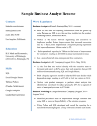 Sample &quot;Business Analyst Resume&quot;