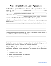 Document preview: Farm Lease Agreement Template - West Virginia