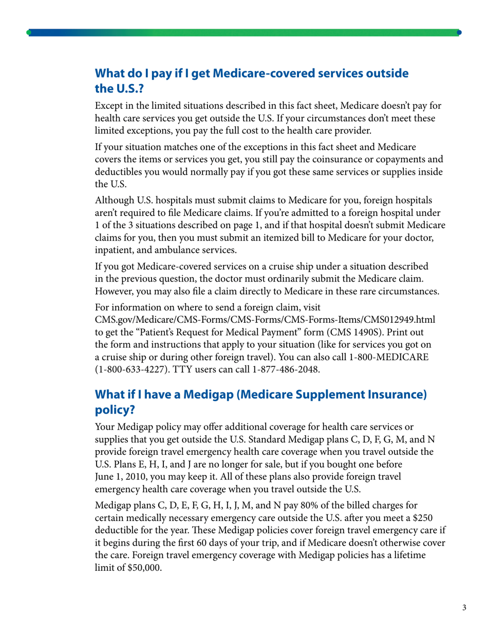Medicare Coverage Outside the United States, Page 3