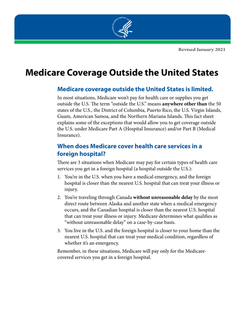 Medicare Coverage Outside the United States Download Pdf