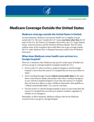 Medicare Coverage Outside the United States