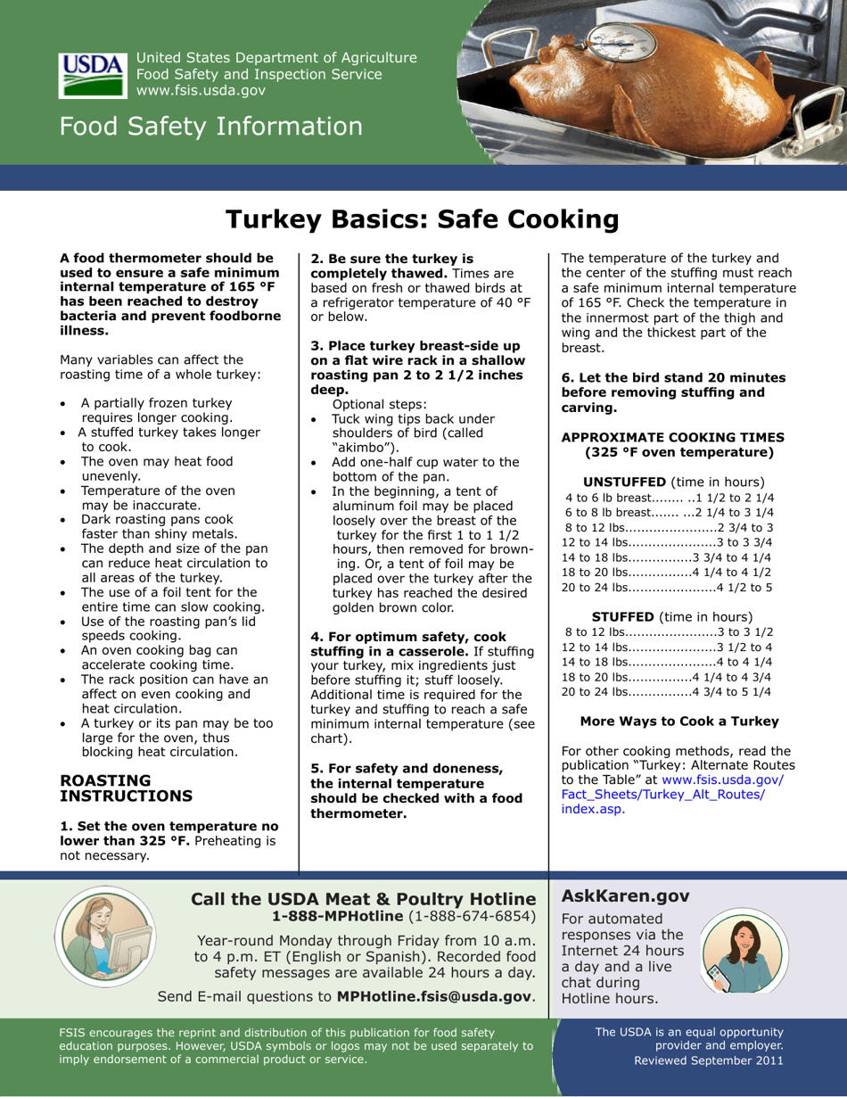 Turkey Basics: Safe Cooking, Page 1
