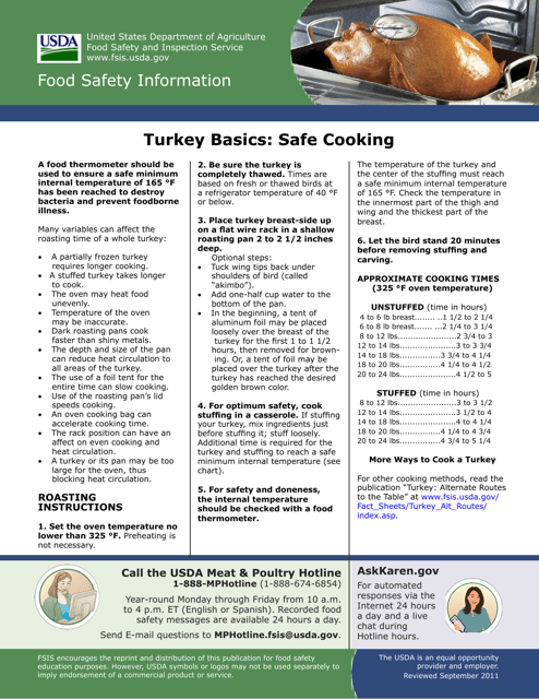 Turkey Basics: Safe Cooking Download Pdf