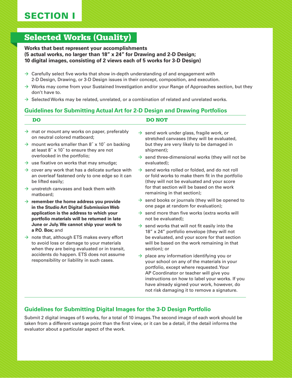  Ap Studio Art Portfolio Requirements 2016 2017 Download Printable PDF 