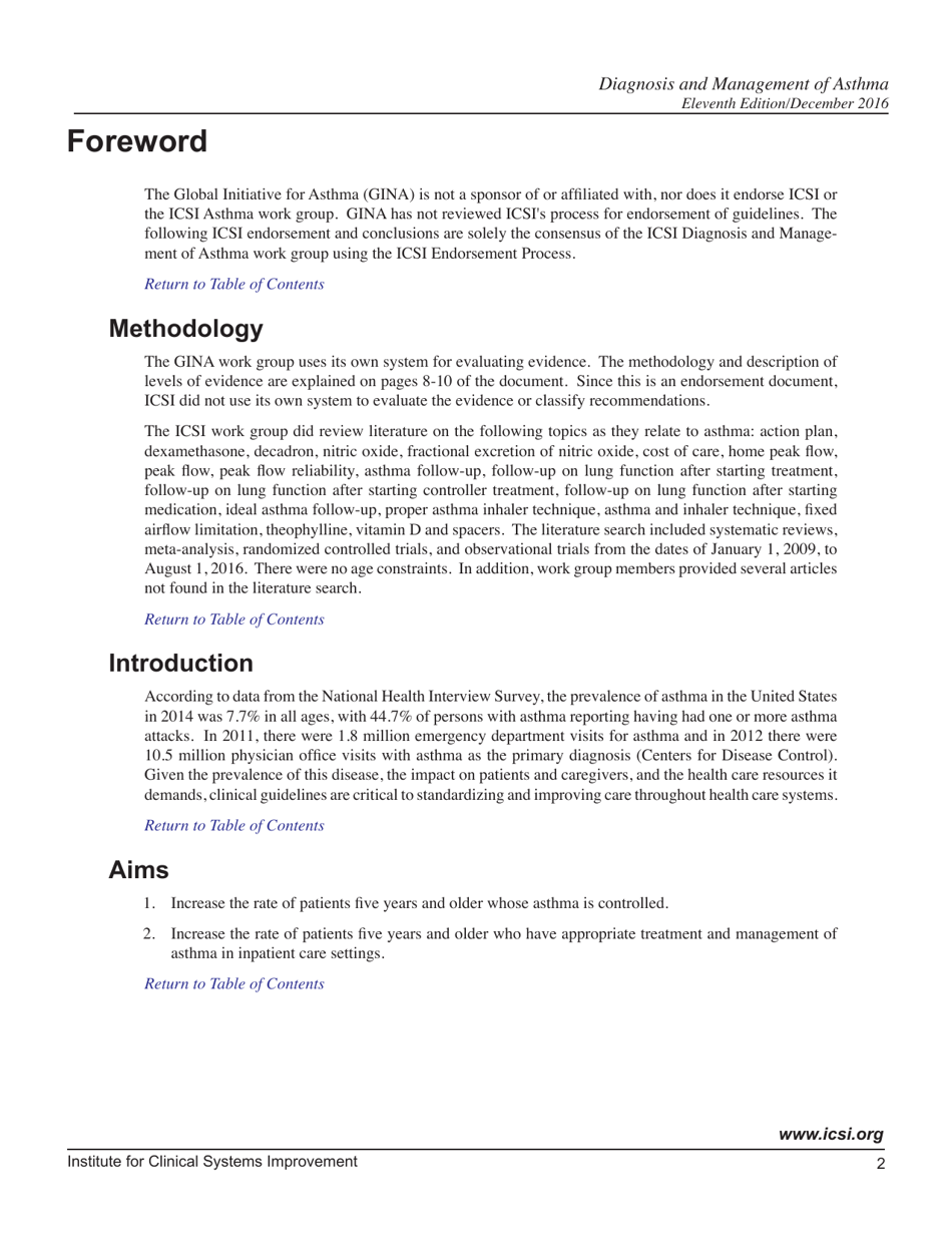 Health Care Guideline: Diagnosis and Management of Asthma - Institute for Clinical Systems Improvement, Page 3