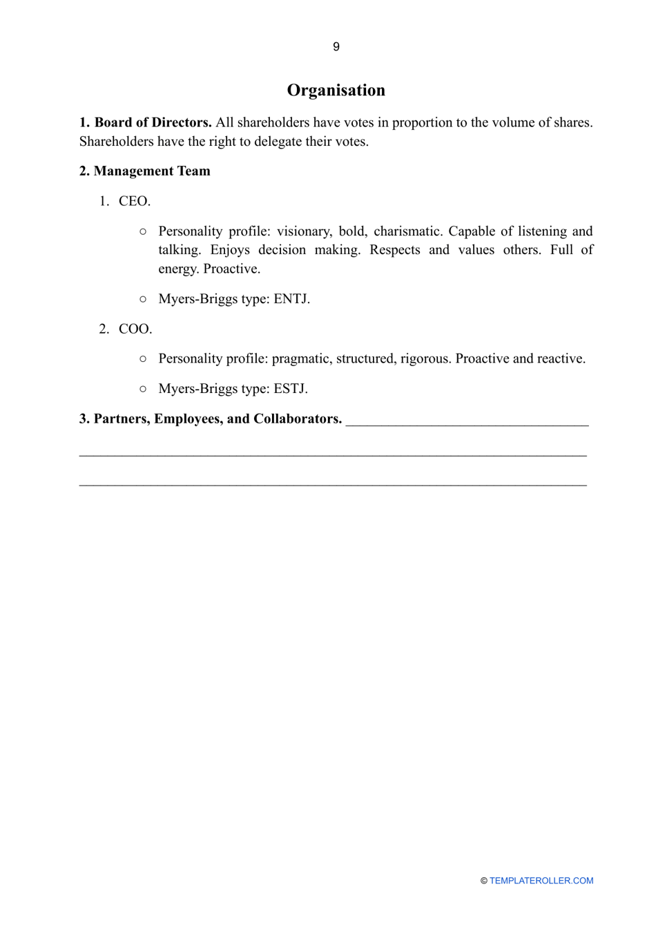 Consulting Business Plan Template, Page 10