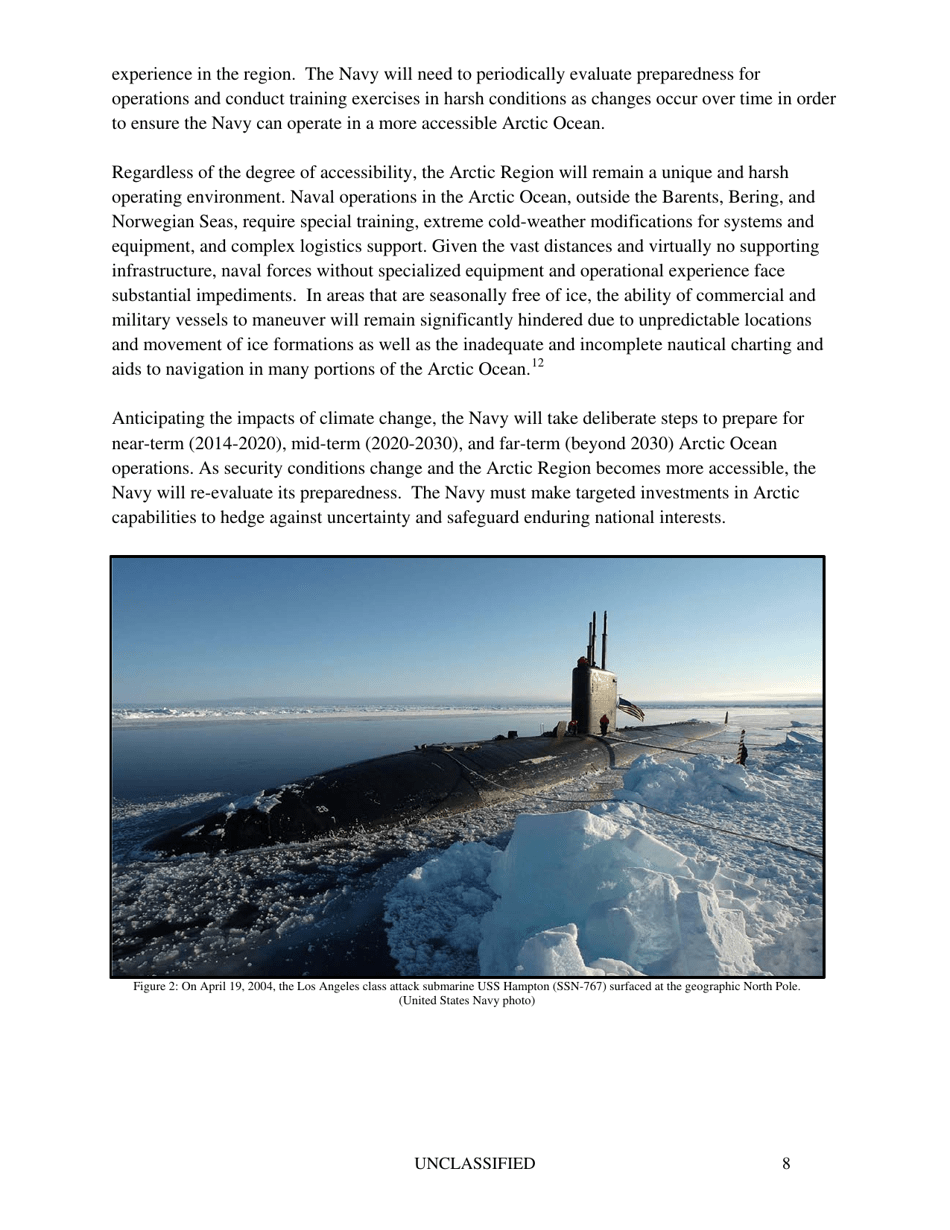 U.S. Navy Arctic Roadmap 2014-2030, Page 12