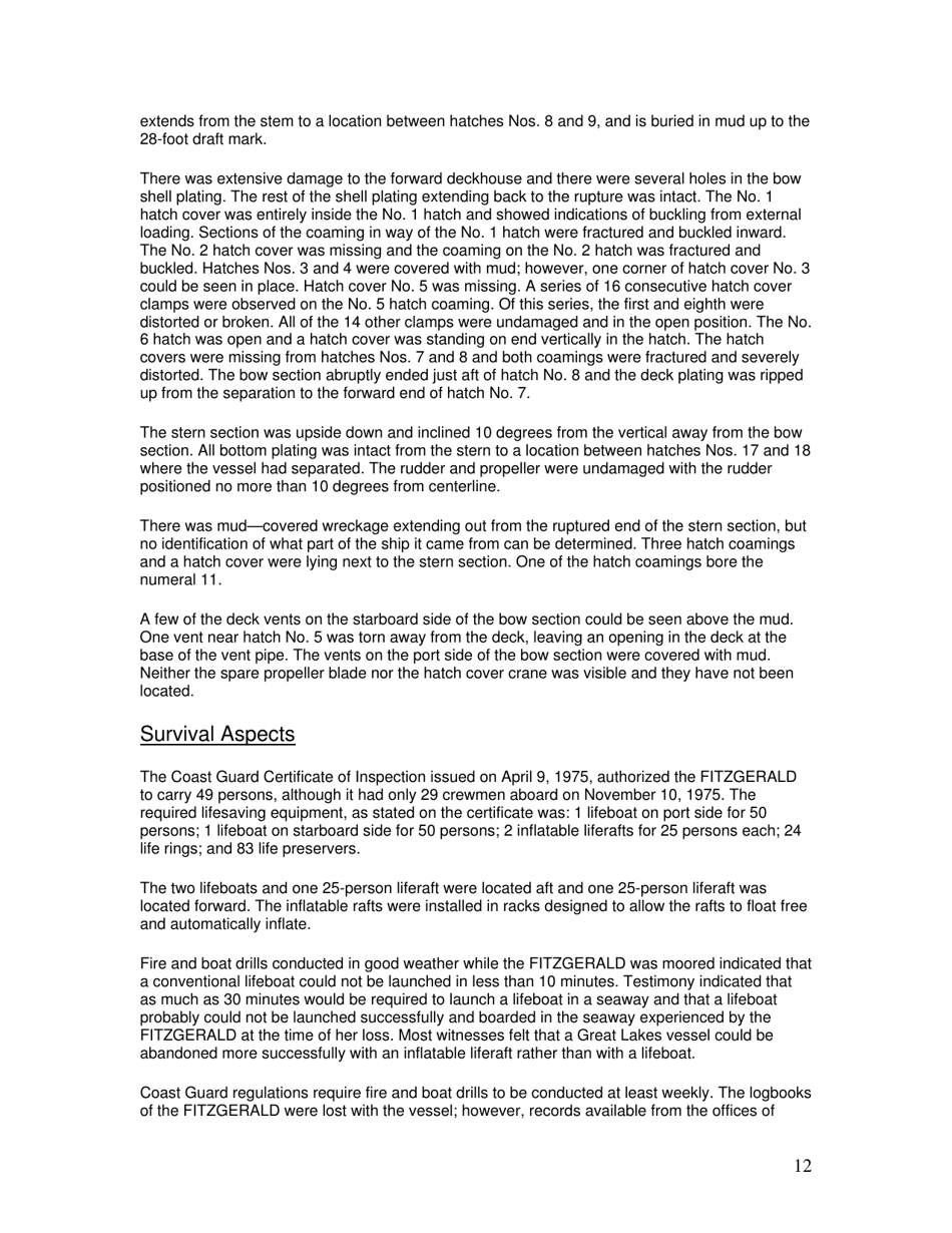 Marine Accident Report: Ss Edmund Fitzgerald Sinking in Lake Superior, Page 12