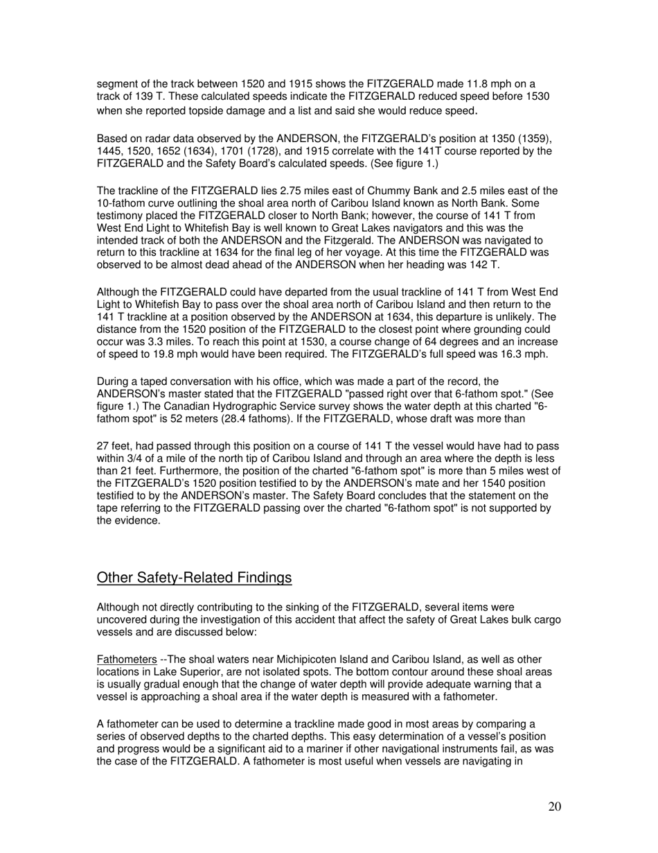 Marine Accident Report: Ss Edmund Fitzgerald Sinking in Lake Superior, Page 20